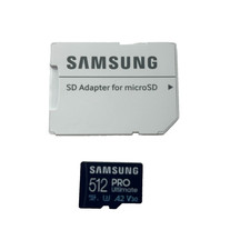 Samsung PRO Ultimate microSD Memory Card 512GB microSDXC Up to 200 Mb/s.