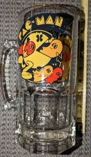 Vintage 1980s Pac-Man Heavy Large 32oz Beer Mug Stein 1982 Bally Midway Mfg Co