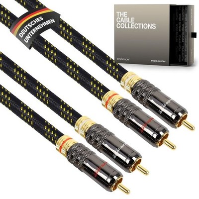 High-End Cinch Kabel 2x RCA 2m vergoldet geflochten Stereo Audio ULTIMA
