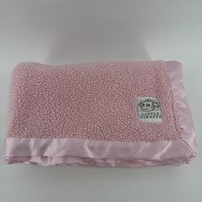 Little Giraffe Chenille Baby Blanket Pink Satin Ruffle Border Plush Crib Wrap 30