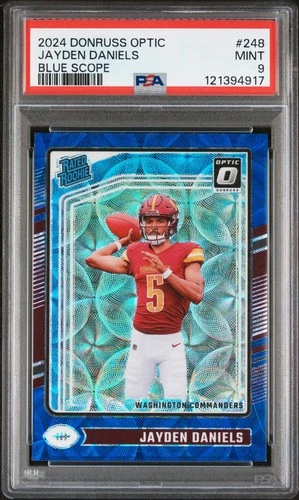 2024 PANINI DONRUSS OPTIC BLUE SCOPE #248 JAYDEN DANIELS PSA 9