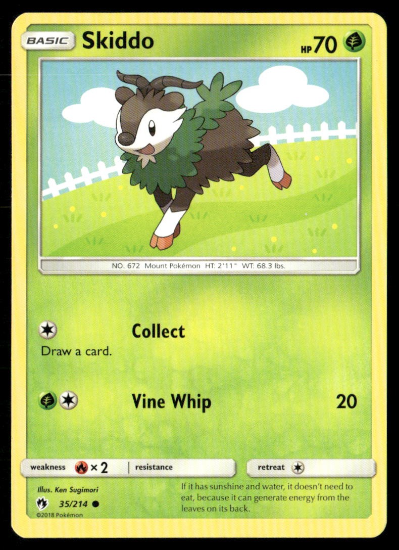 Skiddo 35/214 Common Lost Thunder Pokemon Lightly Played