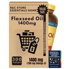 Flaxseed Oil 1400mg Softgels | Plant-Based Omega-3 ALA Supplement Bundle