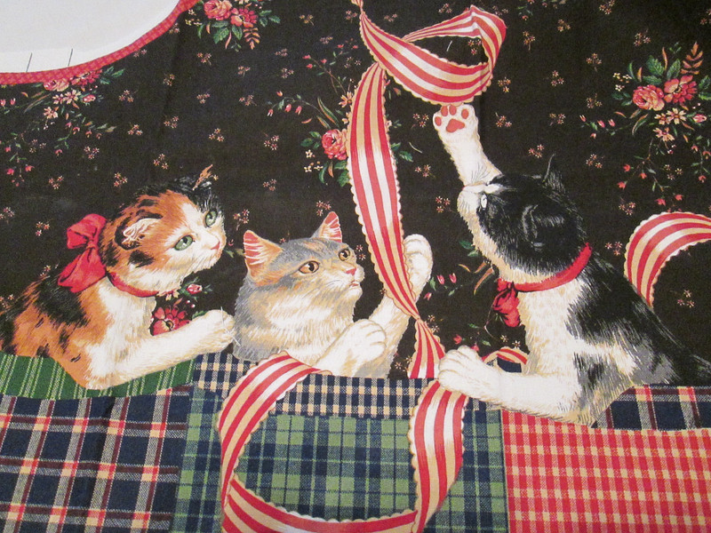 Vintage Cat Vest Kit to Sew - "Sophisticat" Panel - Cut Out Fabric & Directions
