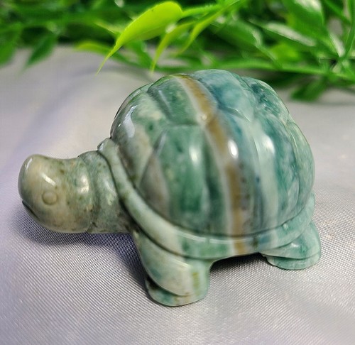 2.2" 68g A+ Ocean Jasper OJ Turtle Crystal Gemstone Stone Carving Statue - Picture 1 of 10