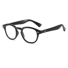 Johnny Depp Black Rivet Anti Blue Light Eyeglasses Frame Unisex Round Glasses