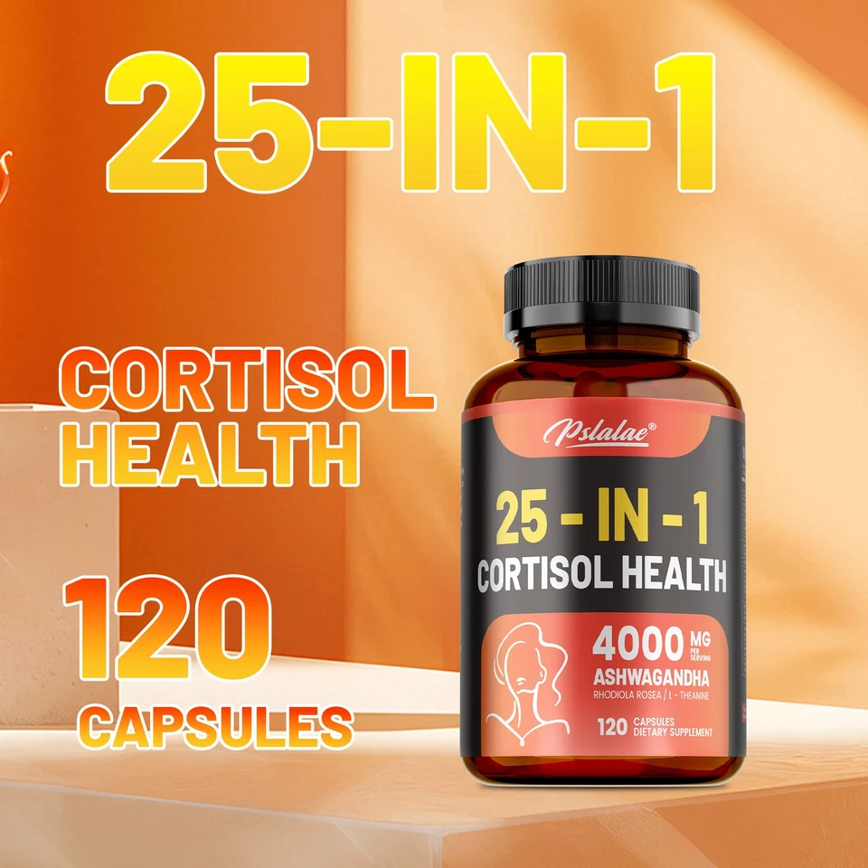 PSLALAE 25 in 1 Cortisol Health - Improve Mood,Relieve Stress - Ashwagandha,Rhodiola