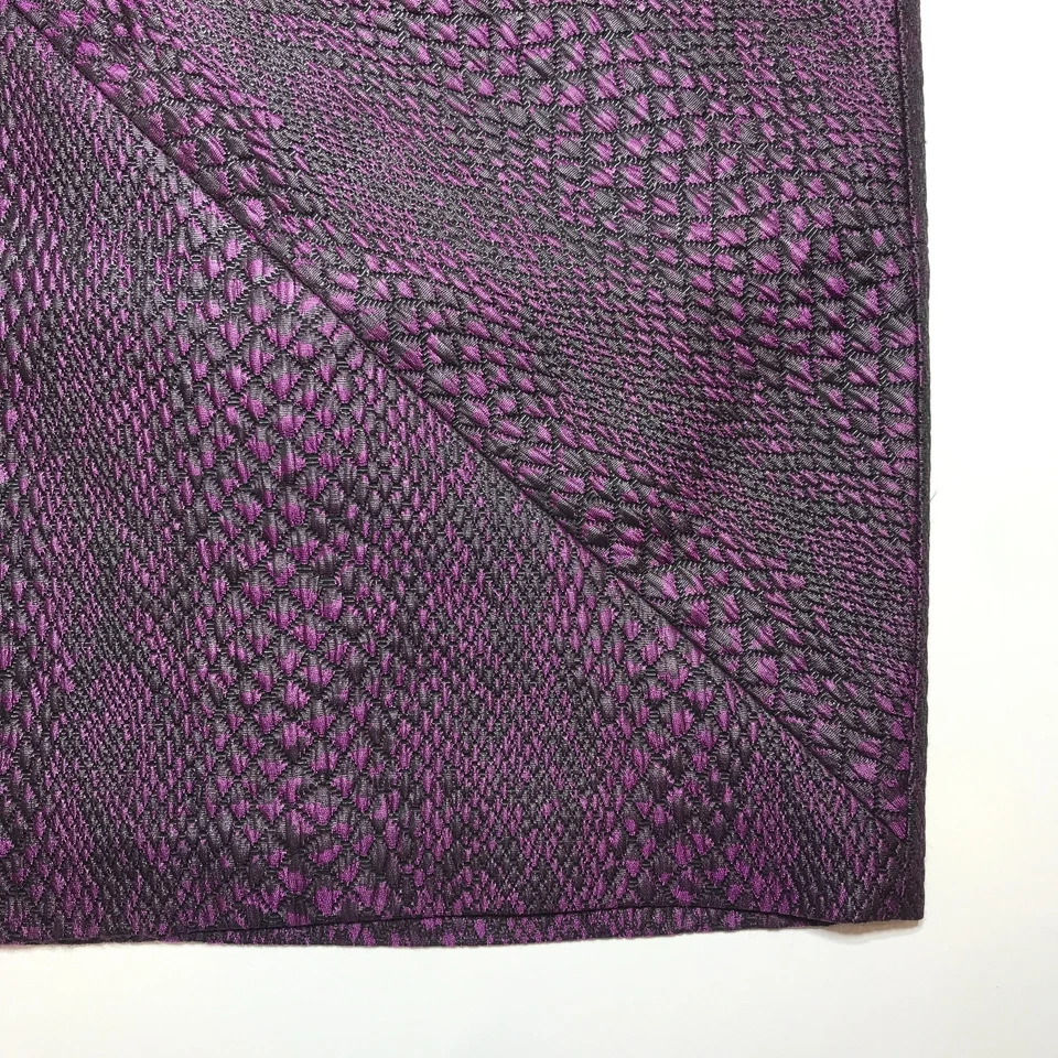 Tibi New York Pencil Skirt Size 10 Purple Quilted Textured w/ Leather Trim Waist - Image 4 of 4