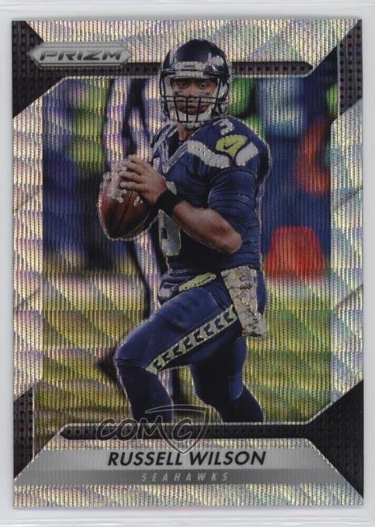 2016 Panini Prizm Blue Wave Prizm 107/149 Russell Wilson #193