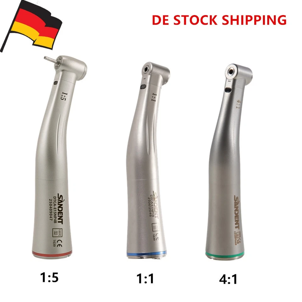 SANDENT Dental Winkelstück LED mit Licht Optic handstück 1:5 Rot /1:1 Blau/ 4:1 Grün