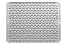 Silicone Drying Mat 16  12   Gray Non-Slip Sink Mat for Kitchen Counter, Hea...