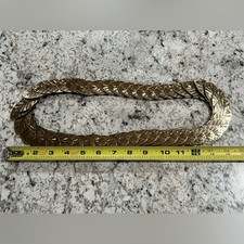 Vintage Metal Womens Belt Gold Leaf Metal And Elastic