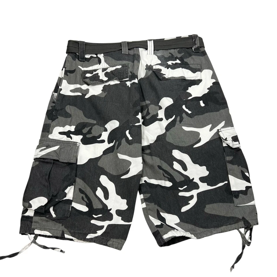 Pantalones Cortos Carga Regal Wear Para Hombre Talla 34 Negro Blanco Gris Camuflaje Cinturón Ropa de Calle Foto 2 de 4