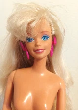 Mattel Style Magic Barbie 1988 Nude Doll with Earrings Click Knees Twist Waist