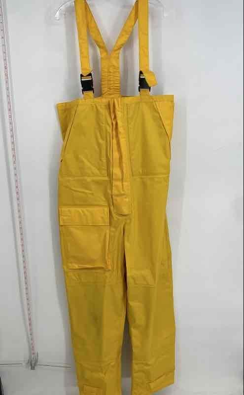 Boat/Us Mens Yellow Straight Leg Pockets Waterproof Bib Overalls Size Medium