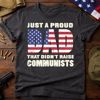 Proud Dad Patriotic US Flag Comfort Tee