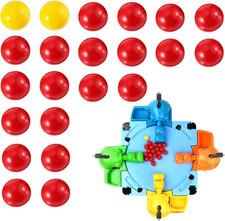 21 Pcs Plastic Marble Game Balls - Compatible with Hungry Hippos, 19 Red & 2 Yel