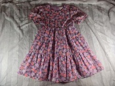 Girls Purple Lavender Luck Floral Tiered Puff Sleeve Dress Cat  Jack L 10 12