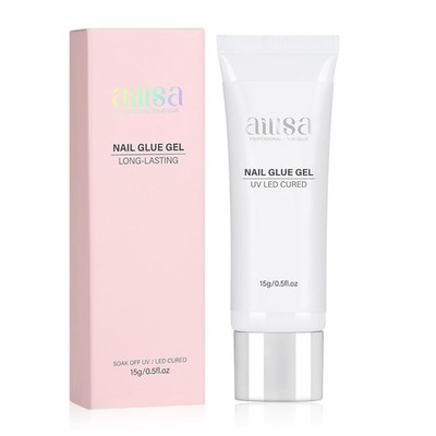 AILLSA Solid Gel Nail Glue for Nail Tips Super Strong Gel Glues Professional Fak