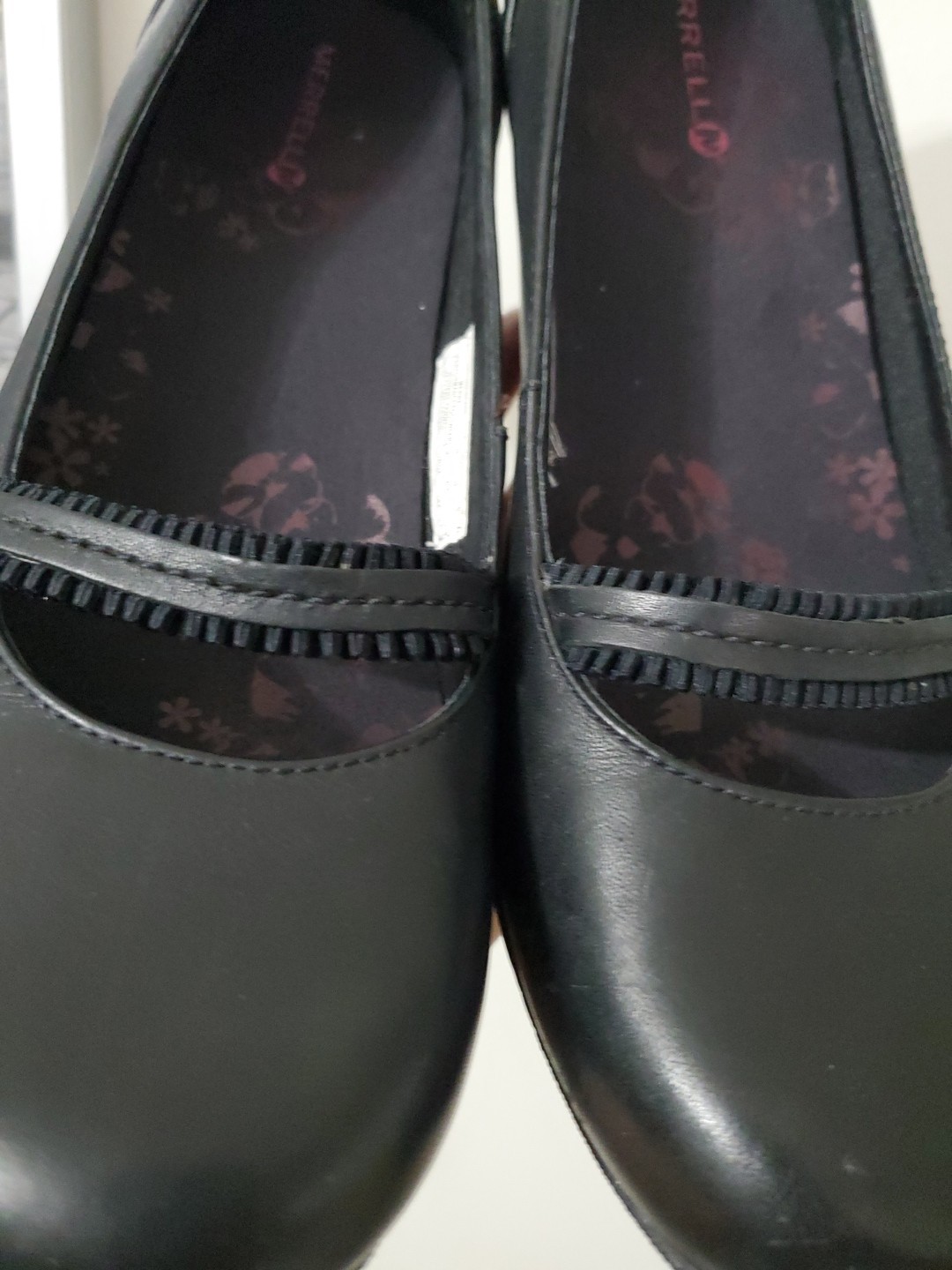 MERRELL décolleté donna pelle petunia nere con zeppa taglia 9