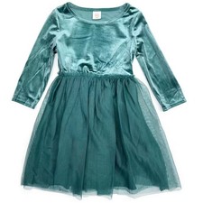 Wonder Nation Green Dress with Tule Tutu 3/4 sleeve Size 7/8: 226
