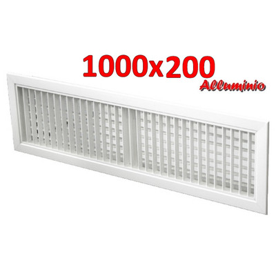 Aluminium Vorlaufgitterdüse Farbe weiß - 1000x150 mm mit Doppel