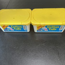 2 Good Condition Vintage Empty Cotton Tails Baby Wipes Containers