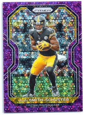2020 Panini Prizm JuJu Smith-Schuster #66 No Huddle Purple 19/35 Steelers