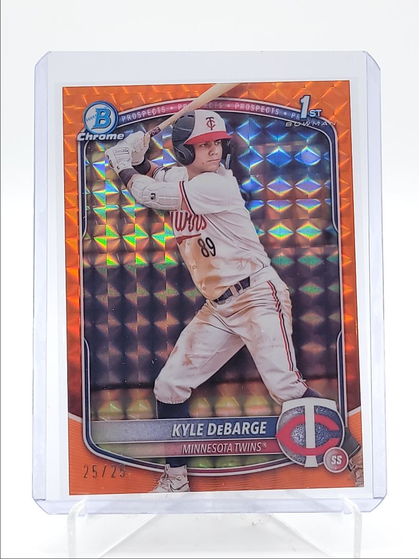 KYLE DEBARGE 2025 BOWMAN CHROME 1ST ORANGE GEOMETRIC TWINS 25/25 Q1610