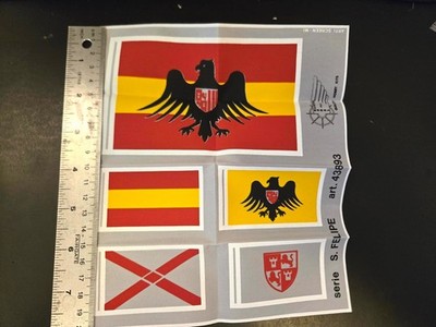 Model Ship Fittings Parts Mantua San Felipe Fabric Flag Set- 2 Sided 1/75 scale