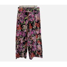 90s Lilly Pulitzer Multi Floral Wide Leg Pants Size 4 cotton stretch