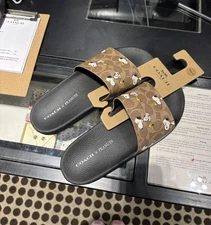 NWT Coach X Peanuts Woman Udele Sport Slide Signature With Snoopy Print CBM96