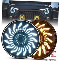 7inch Round chrysanthemum petal Headlights White DRL Amber Turn Signal