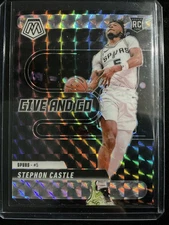 Stephon Castle 2024-25 Mosaic Give & Go Mosaic Prizm #6 San Antonio Spurs
