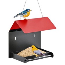 Metal Bird Feeder for Outdoor, Hanging  Wall Mounted Wild Bird Feeder with