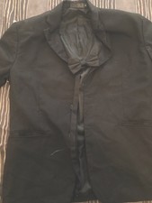 Men's Black Tuxedo Formal Jacket Regular Fit with Bow Tie