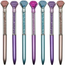 Diamond Crystal Ballpoint Pen 12 Pieces Set 0.5mm Black Ink Oil-Based Glitter Co