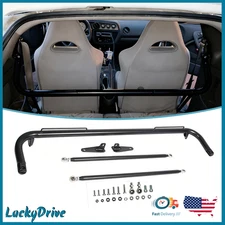 49" Universal Iron Racing Safety Seats Belt Chassis Roll Harness Bar Rod Black