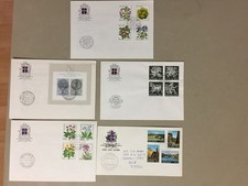Fünf Island fdc mit vier Marken und SS
