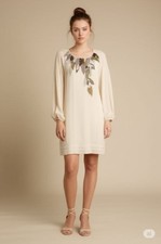 NWT Ted Baker Embellished Whimsy Weddingguest Above Knee Dress Cream Womens M