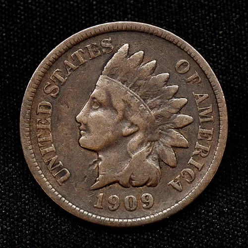 • KEY DATE • 1909-S INDIAN HEAD CENT 1c F FINE 1909S penny coin