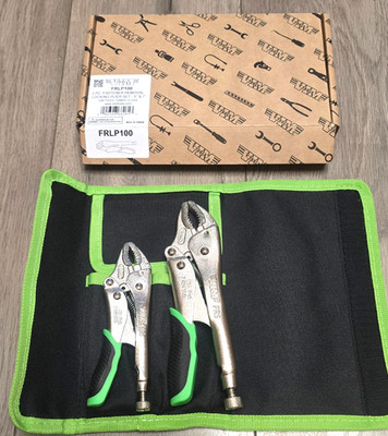VIM Tools 2pc Screw Extracting Tip Locking Pliers Set w/Pouch 5'' & 7'' #FRLP100