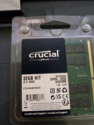 【中古】Crucial 32GB (16GB×2) DDR4-3200 Crucial CT2K16G4DFRA32A 288pin DDR4-3200 CL22 32GB(16GBx2枚組)KIT