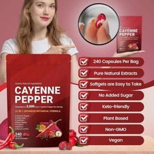 Supports Leg Vein, Supplement, Cayenne Pepper Softgels 240 Softge /1 Bag