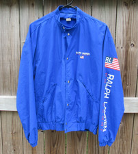 Vtg 90s Polo Sport Ralph Lauren Sleeve Spell Out Jacket USA Made Sz A (XL) Crop