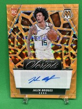 2024-25 Panini Mosaic Orange Fluorescent Rookie Scripts Jalen Bridges Auto /25