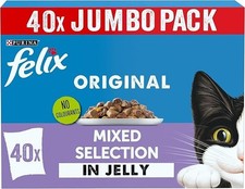 FELIX Wet Cat Food 40x85g Pouches – Original Mixed Selection in Jelly 3.97 per kilo