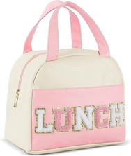 Lunch Bag for Women, Teen Girls Adults Large Lunch Box Preppy Cute Pink Lunchbox