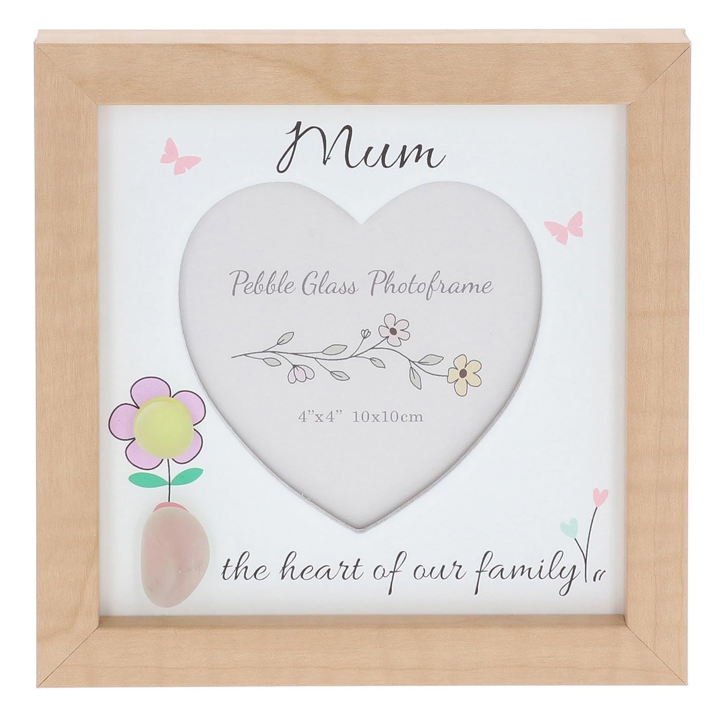 Shudehill Giftware Mum Pebble Glass Heart Photo Frame