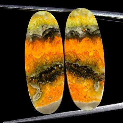 21.60Cts Natural Bumble Bee Jasper Oval Cabochon loose Gemstone 10x27x4mm